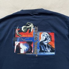 Vintage Star Wars Darth Vader Tshirt Navy Size Large 90s 00s Lucasfilm