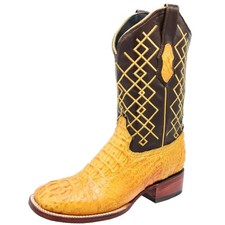 Genuine Exotic Alligator Crocodile Caiman Hornback Square Toe Western Boots