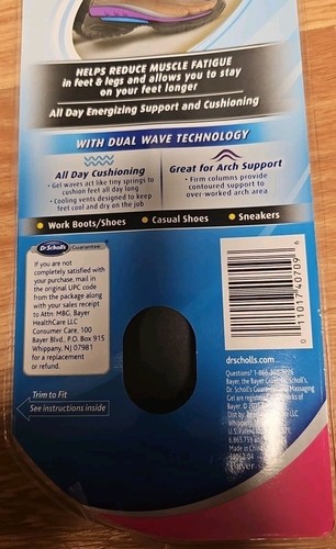 Dr. Scholl's Woman's Massaging Gel Work Insoles Shock Absorption Size 6-10 - Picture 6 of 6
