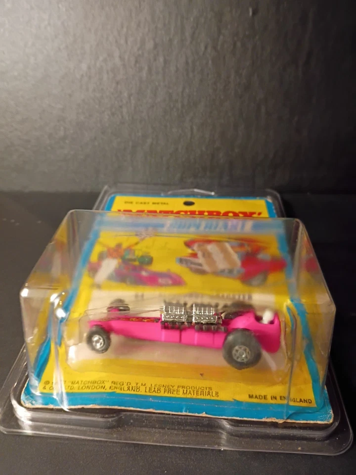Matchbox Superfast #64 Slingshot Dragster Rosa 1971 En Paquete Blister Foto 4 de 4