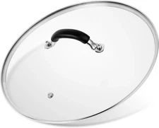 12 Inch Pan Lid - Glass Lid with Stainless Steel Handle for Frying Pan and Pots
