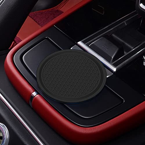 2PCS Car Cup Coaster, Non-Slip Universal Insert Coaster, Car Cup Holder Black - Picture 3 of 7