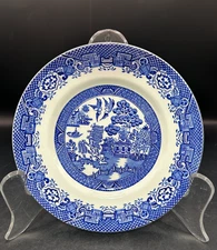 6.75 Inch Blue Willow Salad Bread Or Plate Wood & Sons England Vintage