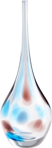 Vase CYAN DESIGN PANDORA Large Blue Glass - Picture 1 of 4