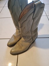 Vintage Frye Cowgirl Western Boots Pointed Toe Sz 12d Cream Made In UsA,mens