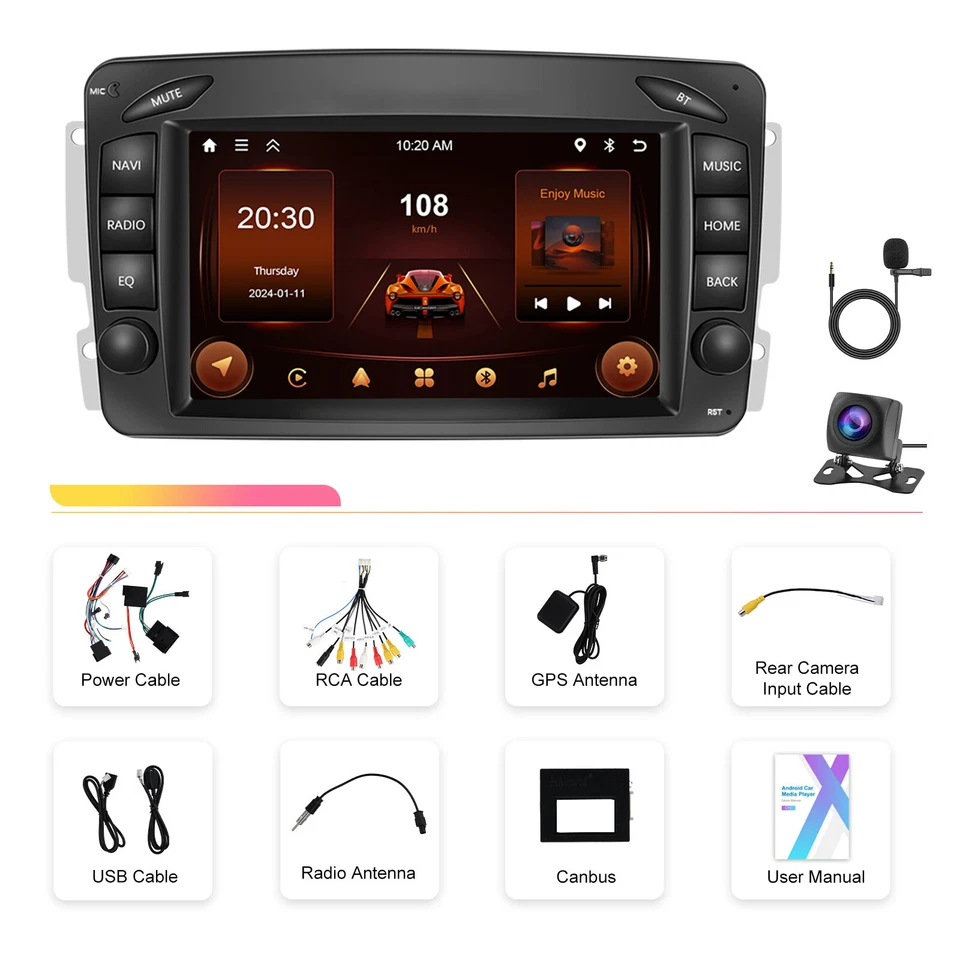 DAB+ Android 13 For Mercedes-Benz Viano/Vito W639 2004-2006 Autoradio GPS 2+64GB - Bild 3 von 4