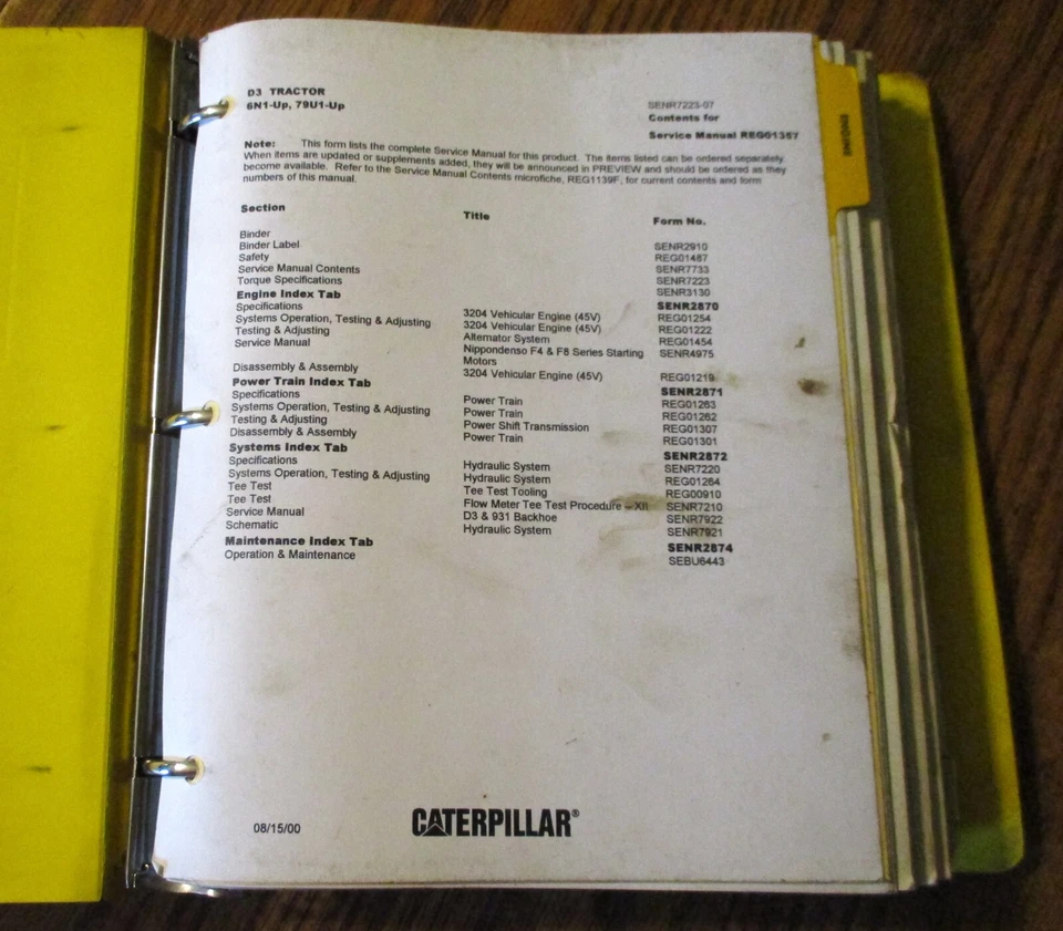 Tractor sobre orugas Caterpillar CAT D3 excavadora bulldozer manual de taller de reparación de servicio Foto 4 de 4
