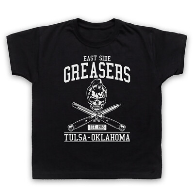 OUTSIDERS EAST SIDE GREASERS SOCS TULSA OKLAHOMA 80's TEEN KIDS CHILDS  T-SHIRT UK