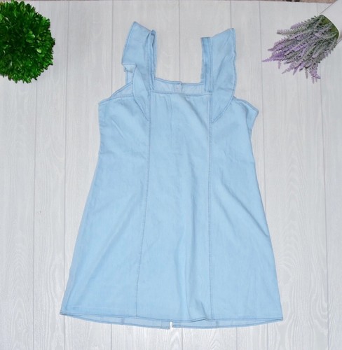 New! MPH Collection Ruffle light wash denim dress Size XL - Picture 15 of 17