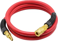 Rubber Lead-In Air Hose 3/8-Inch by 6-Feet 300 PSI Heavy Duty, Kink Resistant, A