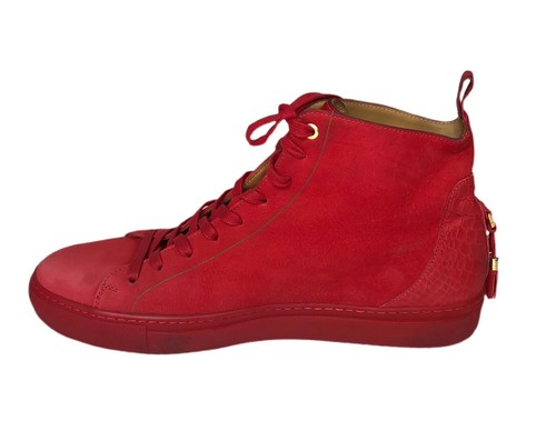 Android Homme Alfa Red High Top Sneakers Men’s Size 12-12.5 Hand Made in Italy - Picture 5 of 12
