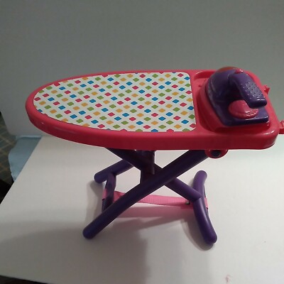 Colorful Ironing Board Set Stand Iron Toys Steam Sounds Working
