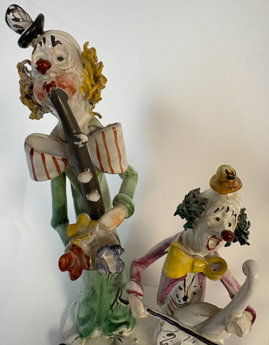 Vintage Poli Cesare Italian Clown Figurine Three Piece Band Signed T P Ceramiche - Picture 8 of 14