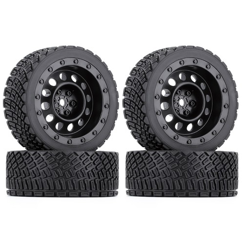 1/10 12mm Drive Hex RC Crawler Car Wheel Rubber Tires Rim Set For Rally RC Car c - Picture 4 of 26