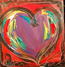 HEARTS  personalizable  3D MODERN ABSTRACT ORIGINAL PAINTING STRETCHED ERERVE