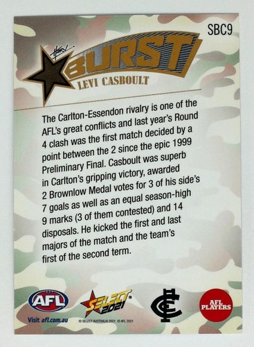 2021 AFL SELECT FOOTY STARS Starburst Camo - PICK YOUR CARD - Picture 4 of 8