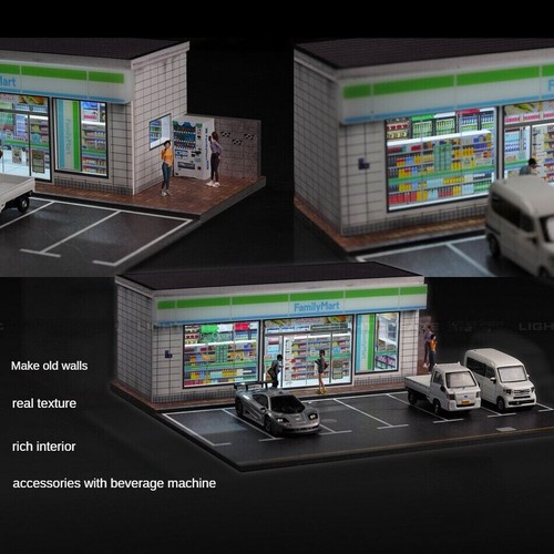 1:64 Diorama Parkplatz Modell LED Beleuchtung Stadt Garagen Szene Vitrinenmodell - Bild 64 von 72