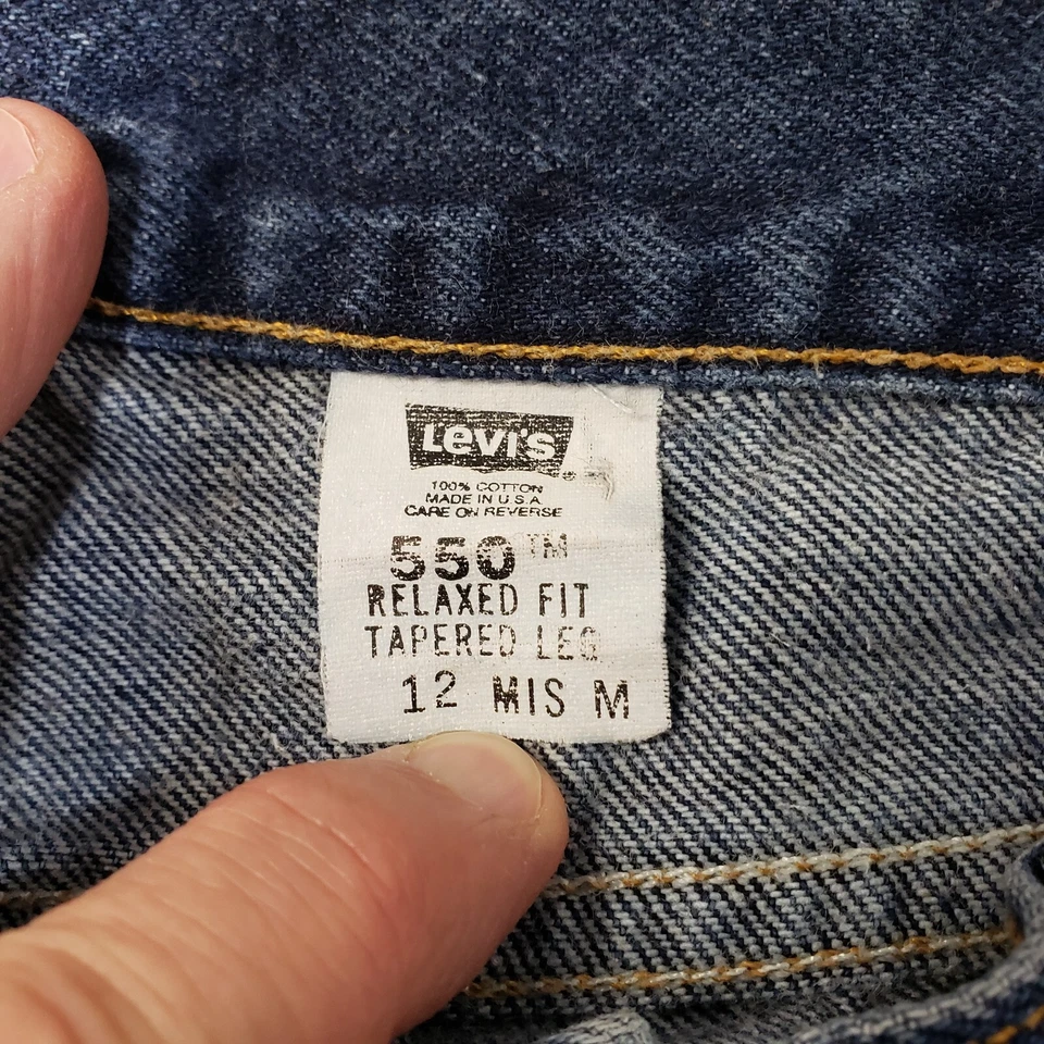Vintage Levis 550 Jeans Womens 12 Mis M Relaxed Fit Tapered High Baggy Dark USA - Image 3 of 4