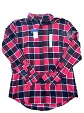 NWT Croft & Barrow Flannel Shirt Men Large Woven Extra Soft Buffalo Plaid Red!!