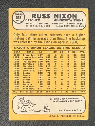 1968 Topps Baseball Singles -- Pick Your Card - 99 Cents Each - Picture 357 of 379