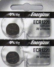 2 Fresh ENERGIZER CR1220 BATTERY 3V LITHIUM CR 1220 DL1220 BR1220 BRAND NEW