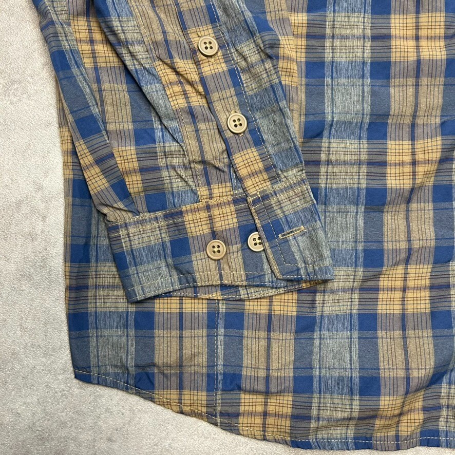 Columbia Checkered Shirt Mens XL Long Sleeve Button Up Top, Blue Beige image 6