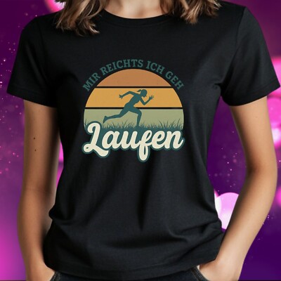 Frauen T-Shirt Laufen Motiv Baumwolle Größe S bis 3XL
