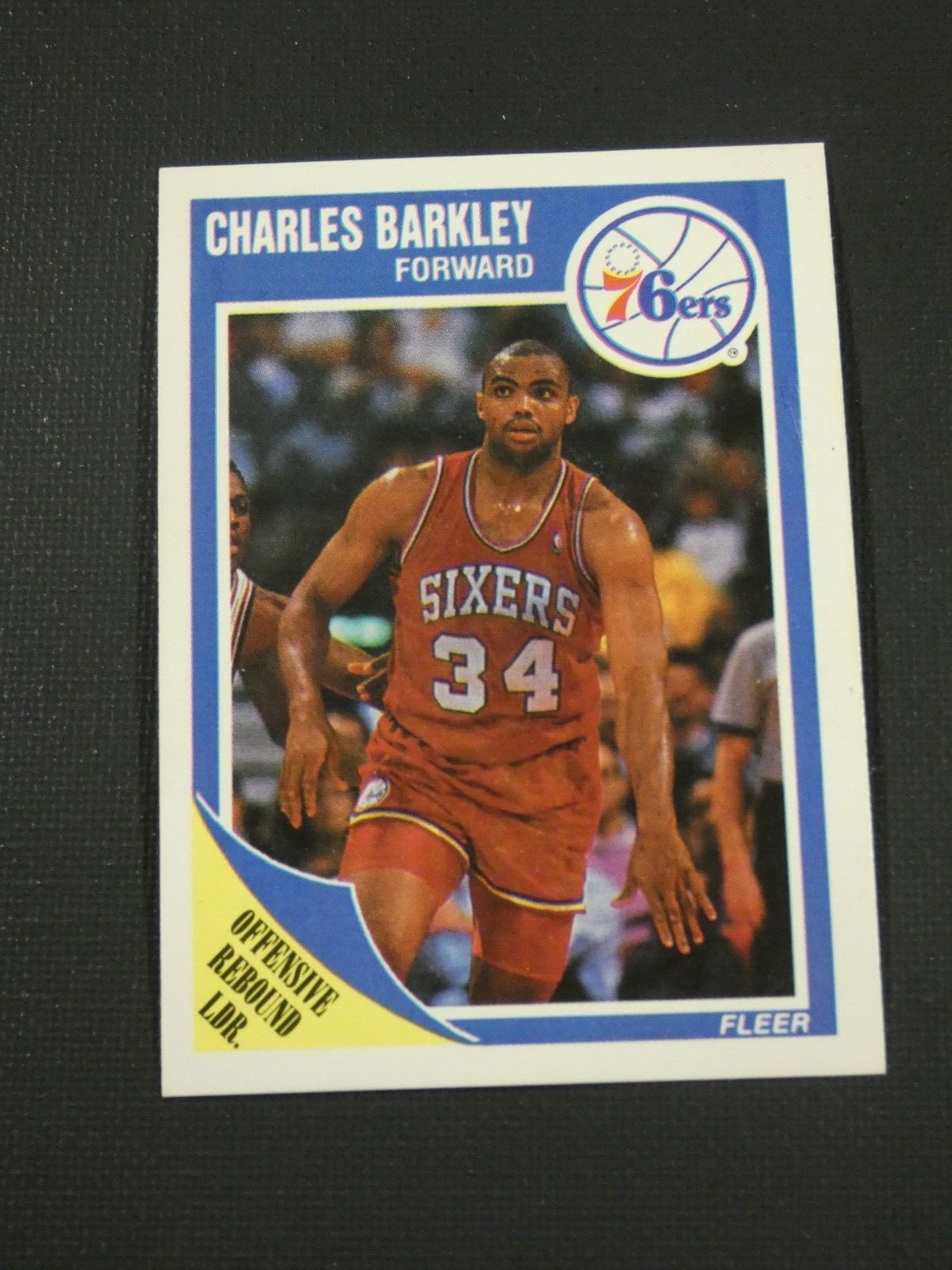 Charles Barkley 1989-90 Fleer ('88-89 Offensive Rebound Leader) card #113