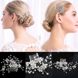 Bridal Pearl Flower Crystal Hair Clips Hairpins Side Comb Wedding