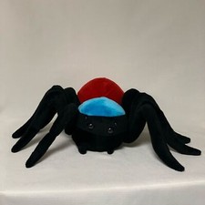 Vintage Spider Black Red Blue Plush Stuffed Animal Halloween Gift Goth Spooky