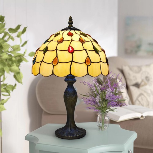 Tiffany Table Lamp Multicolored Handcraft Glass 10" Stained Dome Round Shade UK - Picture 150 of 152