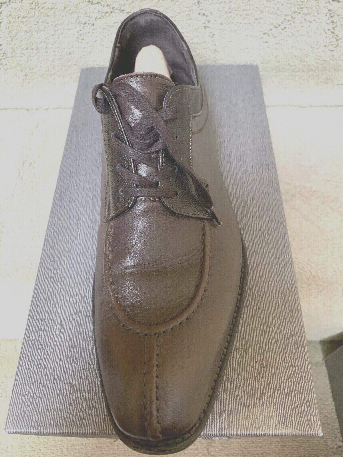 SAOLA Scarpe eleganti Oxford Bacco Bucci fatte a mano in Italia pelle punta spaccata derby marrone 9