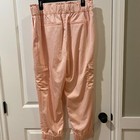 Express Pink Extreme High Rise Satin Cargo Jogger Size L NWT