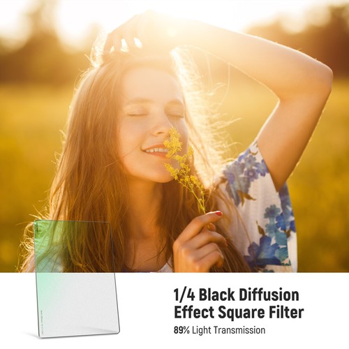 NEEWER 1/4 Black Diffusion Cinematic Effect 4"x5.65" Square Filter - Picture 2 of 8