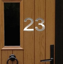 Stick-On House Numbers - No 23 - Stainless Steel - 10cm - Door, Fence, Gate
