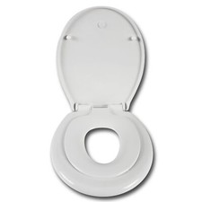 WOLTU Kinder Familien WC Deckel, Mit integriertem Kindersitz, Weiß