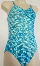 VELVET camisole leotard turquoise textured Ballet Acro GIrls size small