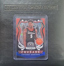 2020-21 Prizm DP #81 • ANTHONY EDWARDS ROOKIE • RED, WHTE & BLUE CRUSADE RC🔥