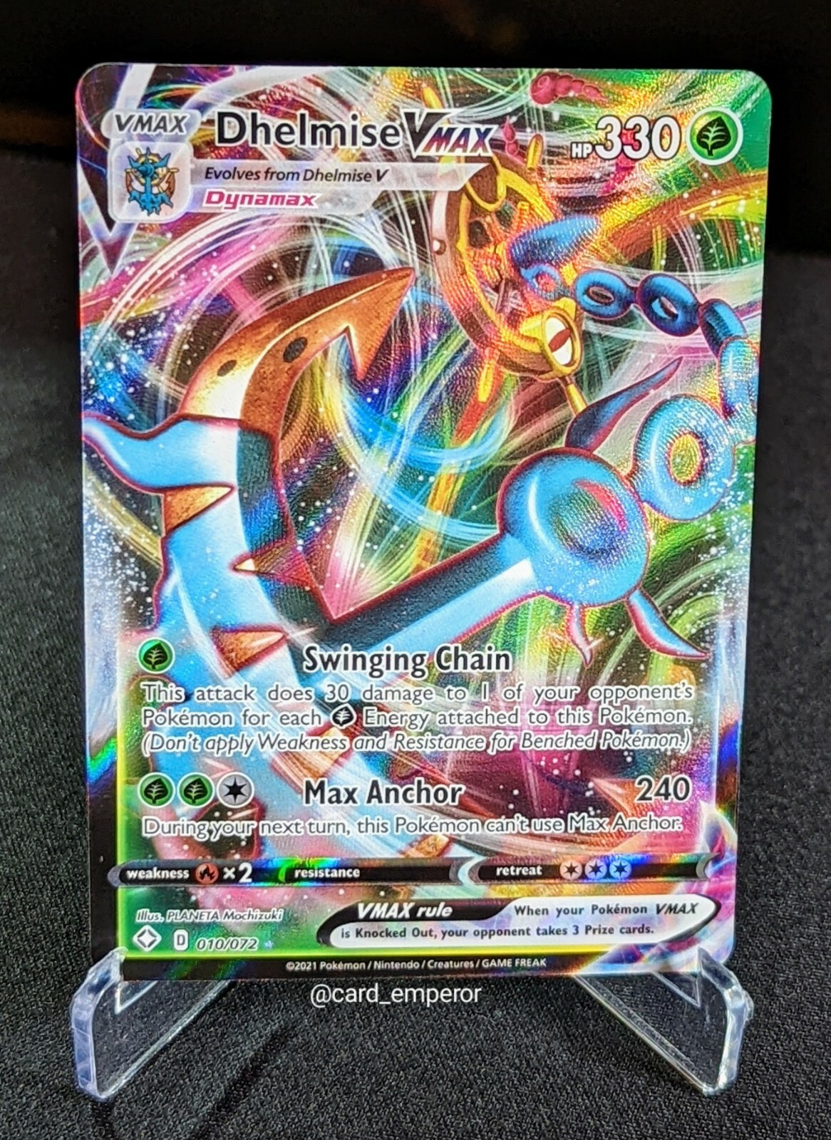 Pokémon TCG Shining Fates Dhelmise VMAX 010/072 Full Art Holo Ultra Rare Mint 🔥