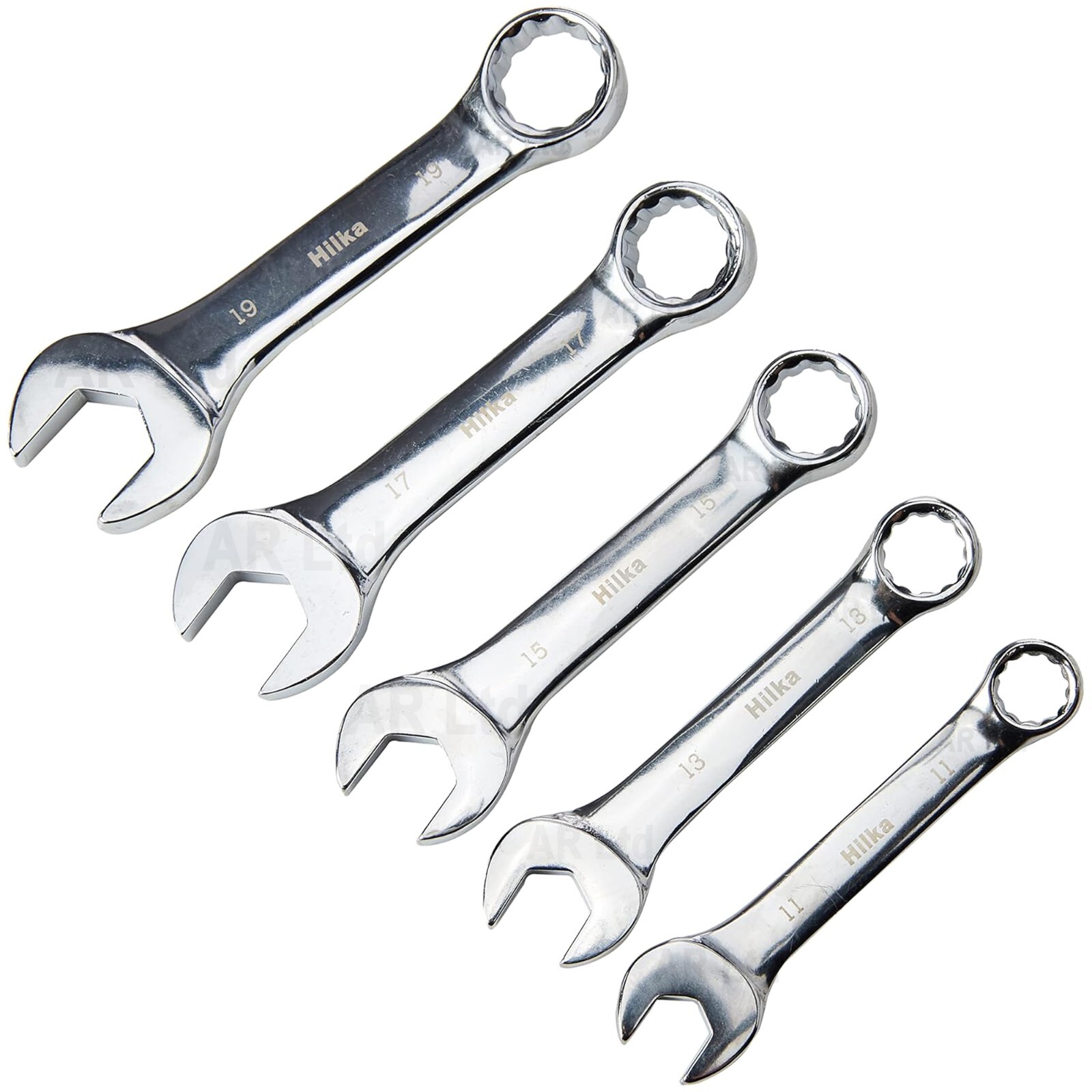 Hilka Stubby Spanner Set 10 short Combination Stubby metric Spanners 10mm-19mm