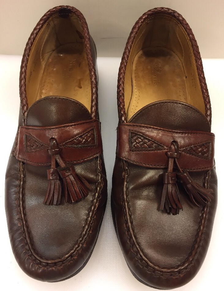 Allen Edmonds Leather Maxfield Loafers Men 10.5 D Brown Tassel Made in USA s-l1200.jpg main image 2