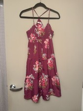 American Eagle Outfitters Women’s Dress Size Four Maroon With Floral Pattern 