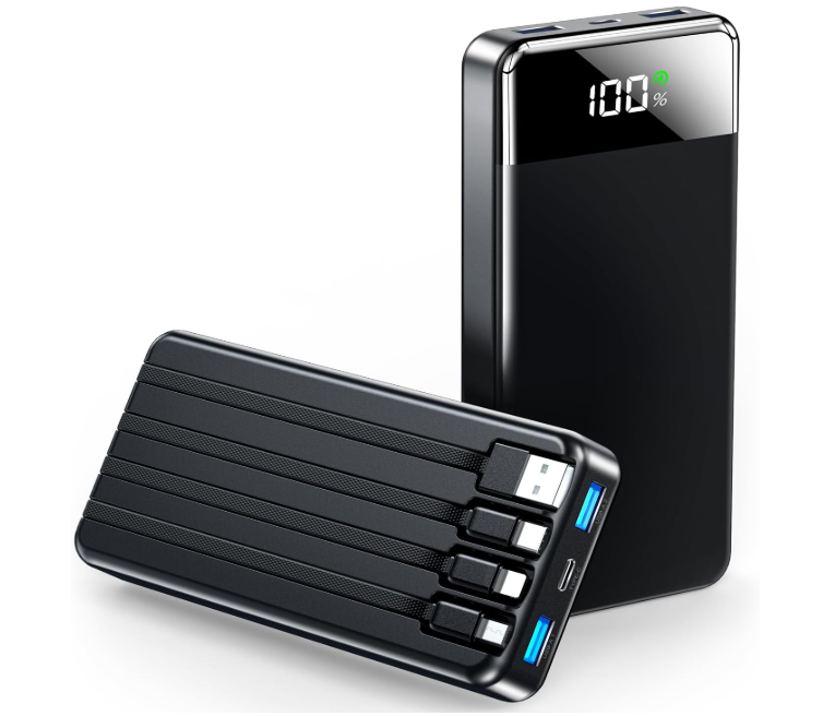 35000mAh Portable Charger with 4 Built-in Cables Power Bank-image