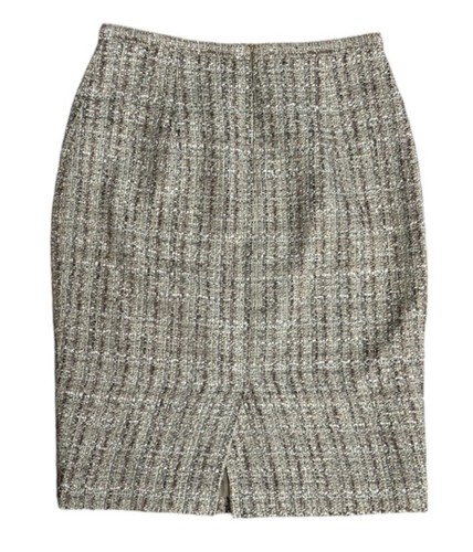 Max Mara Tweed Skirt Womens Sz 4 Virgin Wool Italy Quiet Luxury Old Money Career - Picture 6 of 15