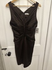 Calvin Klein Chocolate Brown BNWT Occasion Cocktail Dress US10 UK 12