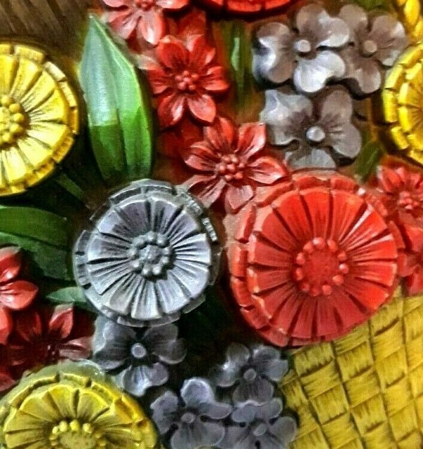 HOMECO Kitschy Wall Art 1970 Fruit Basket Floral 7407 7407B VTG Wall Plaque Set eBay