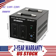 5000W Watt Step Up/ Down Voltage Converter Transformer Heavy Duty 110V To 220V