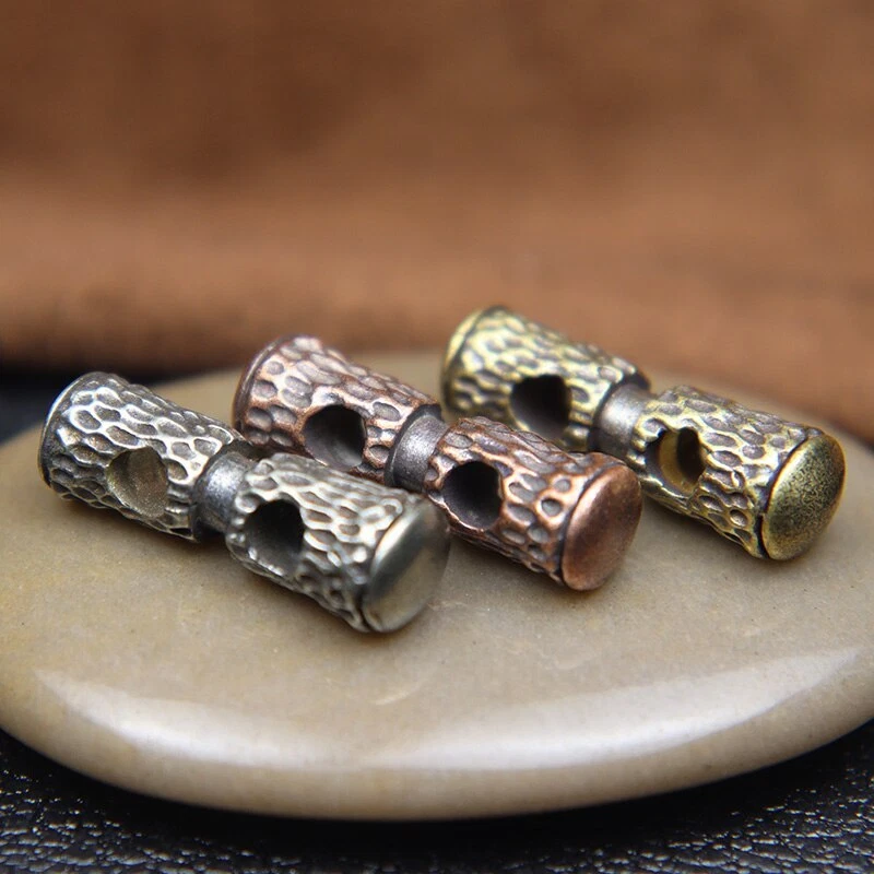 Double Hole Brass Paracord Spacer Bead DIY Accessories EDC Lanyard Pendant Charm - Image 2 of 4