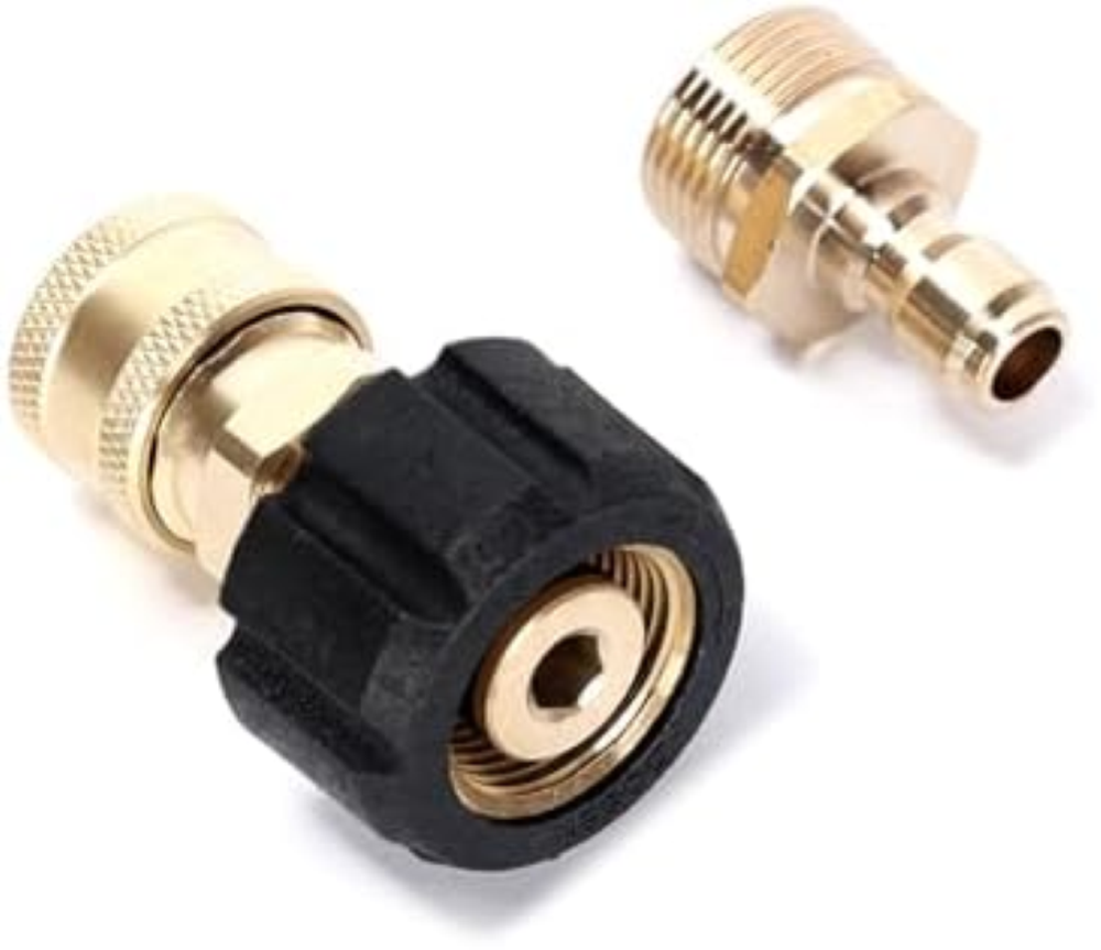 2 pz High Pressure Washer Adapter Set (M22-15mm Inner Diameter to 1/4 Female Hea