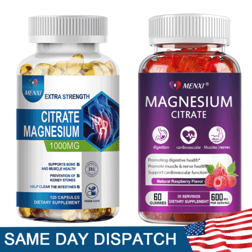 Magnesium Citrate Capsules/Gummies 1000mg Per Serving For Bone, Muscle Health - Picture 1 of 20